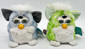 2 Pcs 1999 Furby Babies With Original Hang Tags And In Superb Condition, 5.5'H