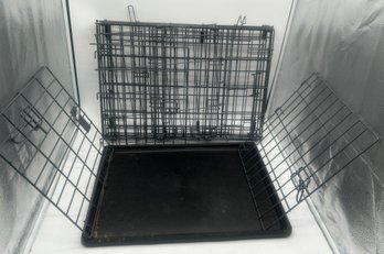 Collapsible Metal Pet Crate With Plastic Base, 22.5' X 16.5'18'H (We Have Not Assembled Crate!)