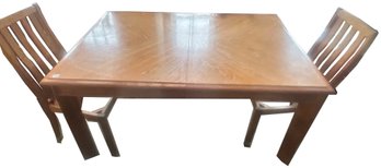 Contemporary Solid Wood Dining Room Table & 5 Chairs & Leaf