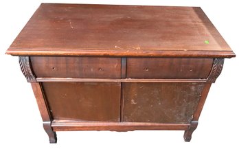 Antique Mahogany Commode, 1-Drawer Over 2-Doors, 35' X 19' X 27'H, Restoration Project