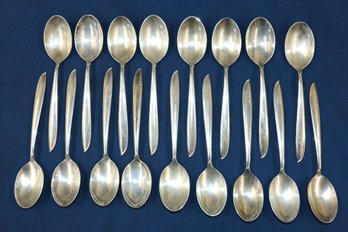 Seventeen (17) Pieces Of International Sterling Teaspoons In 'Silver Rhythm' Pattern - 18.70 Ozt