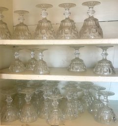 31 Pcs EAPG Stemmed Glassware, 4 Sizes, Largest 3.5' Diam. X 5.5'H