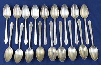 Eighteen (18) Pieces Gorham Sterling Teaspoons - Patent Date 1930 - Weight: 17.55 Ozt