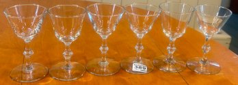 6 Pcs Vintage Stemmed Gimlet Cocktail Glasses, 2-7/8' Diam. X 5.25'H