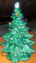 Vintage Lighted Ceramic Christmas Tree, 12' Diam. X 13.75'H