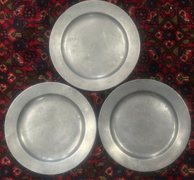 3 Pcs Antique 9-1/8' Diam. Stamped With Rose In 'PT' Crown And PT 1755 Explorer