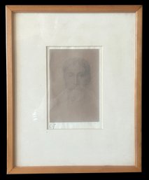 1898 Matted & Framed Pencil Sketch Of Thomas James Cobden-Sanderson (1840-1922), Signed A. Legros & C.S.