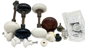 Antique And Newer Porcelain Door Knobs And Pulls And Others