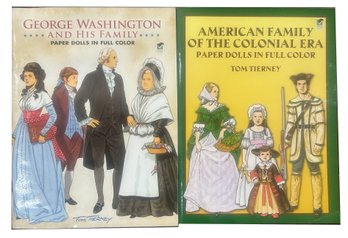 2 Sets Of Paper Dolls In Full Color - Geo. Washington & His Family And American Family Of The Colonial Era