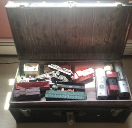 Vintage LIONEL Train Set Stored In Vintage Trunk