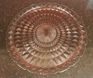 Large 13.5' Pink Depression Glass Serving Plate