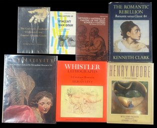 7 Pcs Book - Art Through The Ages, Whistler Lithographs, Reference, Full Color Plates, Largest, 10' X 12'H