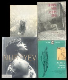 4 Books On Drawing And Ballet, Nureyev, An Atlas Of Anatomy For Artist, Drawing With An Open Mind And Other