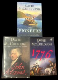 3 Pcs Books 2 Copies Author Signed, David McCullough, 'John Adams' & '1776' & 'The Pioneers'