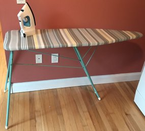 Vintage Turquoise Ironing Board & SunBeam Iron