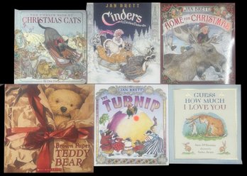 6 Pcs Books - Beautifully Illustrated In Like New Condition, Largest 10' X 11.25'H