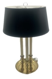 Modern French Brass Bouillotte Lamp With Paper Shade, 15' Diam. X 24'H