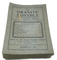 24 Issues Granite Monthly New Hampshire Magazine, 1907-1909