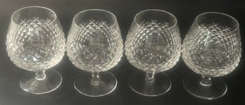 4 Pcs Vintage Waterford 'ALANA 5' Footed Brandy Snifter, 5.5'H