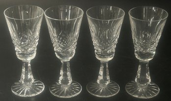 4 Pcs Vintage Waterford Lead Crystal 'MARQUIS' Claret Stemmed Glasses, 2-1/4' Diam. X 5-3/8'H