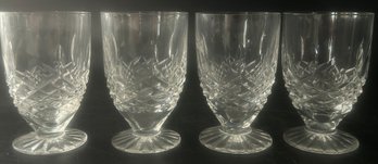 4 Pcs Vintage Waterford Lead Crystal 'MARQUIS' Port Stemmed Glasses, 2-1/2' Diam. X 4-7/8'H