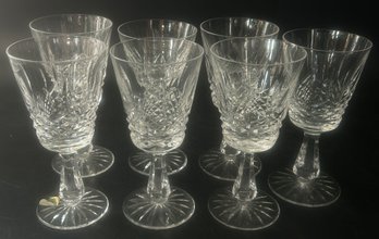 7 Pcs Vintage Waterford Lead Crystal 'MARQUIS' White Wine Stemmed Glasses, 2-7/8' Diam. X 6'H