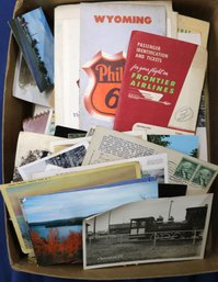 Lot Of Ephemera From Family Trips To The West And North - Most In 1950's Brochures - Postcards Etc