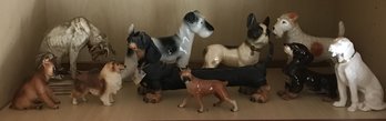 10 Pcs - Collection Of Mostly Ceramic Dogs