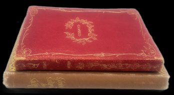 2 Vol Antique Books, Essays By Ralph Waldo Emerson & Poems By Charles Dickens