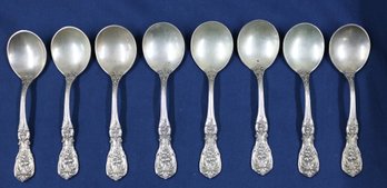 8 Pcs Reed & Barton .925 - Francis 1 Style - Sterling Silver Cream Soup Spoons  - Weight:  8.04 Ozt