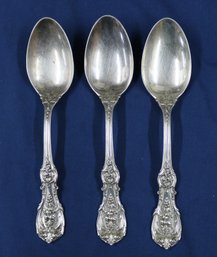 3 Pcs Reed & Barton .925 - Francis 1 Style - Sterling Silver Serving Spoons  - Weight:  8.76 Ozt