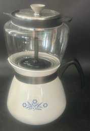 Vintage 2 Qt Corning Ware Stove Top Drip Coffee Maker, 12.5'H