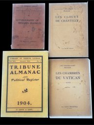 4 Vol. Antique Paperback Booklets, Including 1898 Autobiography Of Ben Franklin And Others