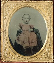 Wood Frame Case With Sixth Plate Ambrotype Of Young Boy - Identified