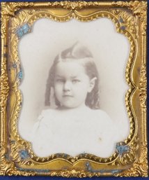 Wood Frame Daguerreotype Case With Sixth Plate Ambrotype Of A Young Girl - Identified