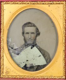 Wood Frame Daguerreotype Case With Sixth Plate Ambrotype Of An Gentleman - Identified