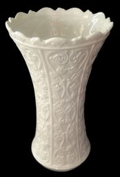 Vintage Lenox Porcelain Floral Vase, 6' Diam. X 10.75'H
