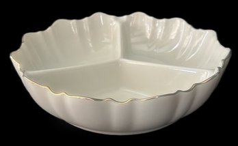 Vintage Lenox Porcelain Tri-Divided Nut Bowl, 8' Diam. X 2.25'H
