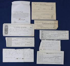 Nine Receipts - Tax Notices - Pew Tax Etc. Made Out To Joseph Frost - All In 1860's