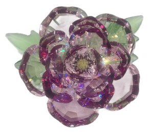 Swarovski Multi-Colored Crystal Rose, 4.75' X 4' X 1.75'H, In Original Packaging