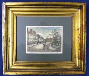 Framed Colored Lithograph Of Sir Walter Scott's Fathers House In George Square