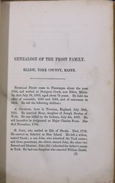 1853 Book - 'genealogy Of The Frost Family'  By Usher Parsons M.d. - Personal Copy Of Joseph W.p. Frost