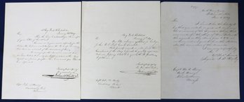 Three (3) 1829 Letters From The Charlestown Navy Yard To The Portsmouth Navy Yard
