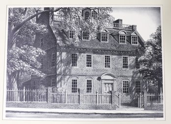 1962 Lithograph By Stow Wengenroth - 1716 Warner House In Portsmouth - Ltd. Edition Of 50 - Signed