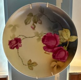 Vintage Pink Rose Collector's Wall Plate, 8.5' Diam.