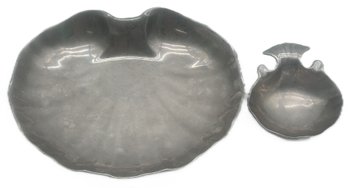 2 Pcs Vintage Wilton Pewter Bowls, Clam Shell 11.25' X 9' X 2.25'H, Other