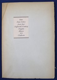 1948 Pamphlet: 'some Paint Colors From Four Eighteenth-century Virginia Houses' By Clairborne