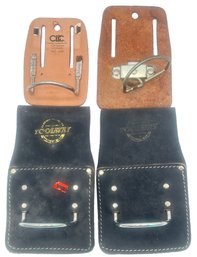 4 Pcs Top Grain Leather Carpenter Belt Hammer Holders
