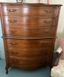 Vintage 6-Drawer French Provincial Chest Of Drawers By JB Seiver Co, 39.5' X 20.25' X 54'H