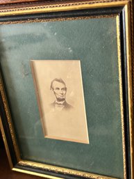 Framed Etching Of Abraham Lincoln